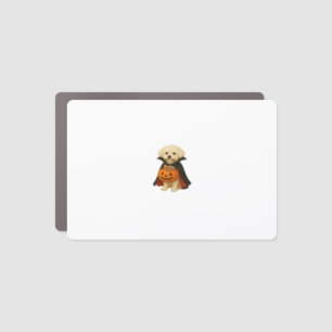 Bichon Fris� Halloween Vampire Pup with Pumpkin Ba Car Magnet