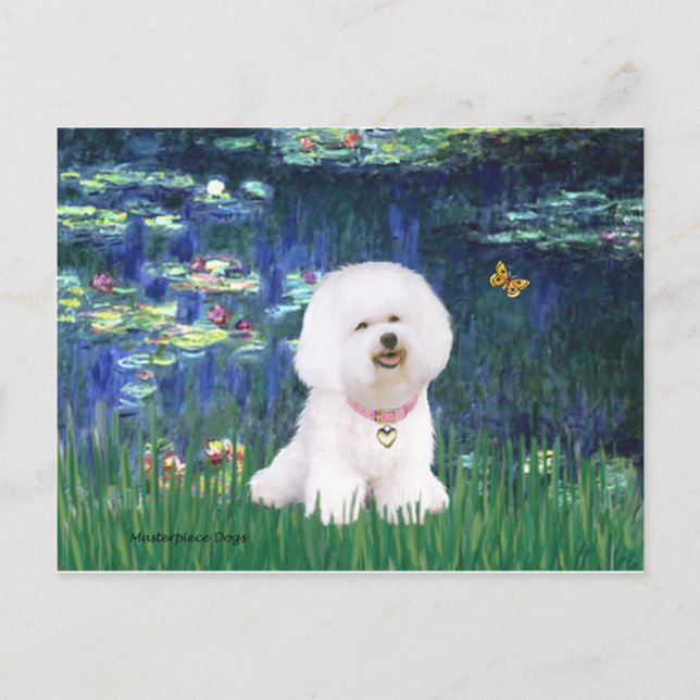 Bichon Frise 1 - Lilies #5 Postcard (Front)
