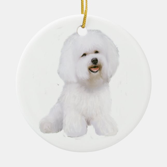 Bichon Frise (A) Ceramic Ornament (Front)