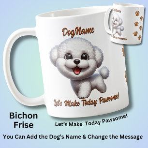 Bichon Frise,  Add Dog's Name, Change Text Coffee Mug