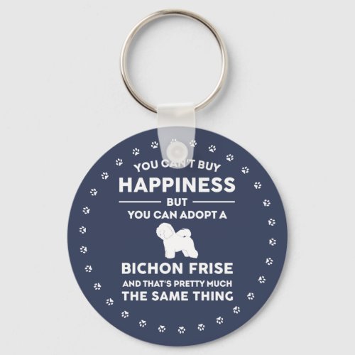 Bichon Frise Adoption Happiness Keychain