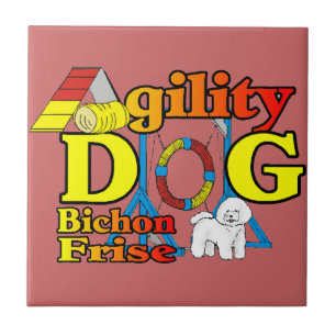 Bichon Frise Agility Ceramic Tile