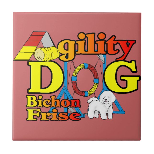 Bichon Frise Agility Ceramic Tile (Front)
