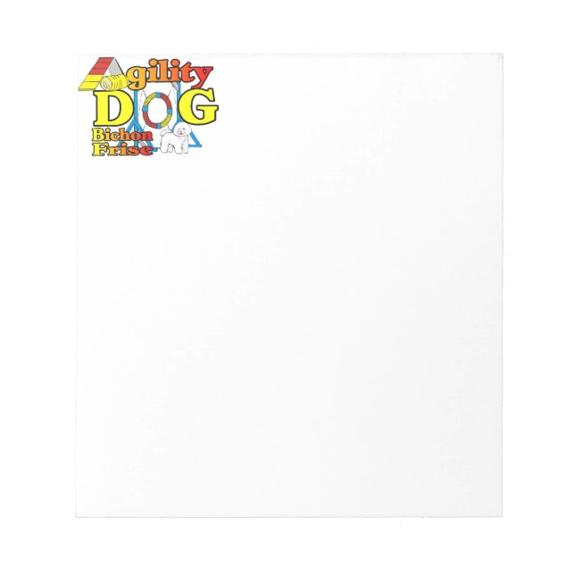 Bichon Frise Agility Notepad (Front)