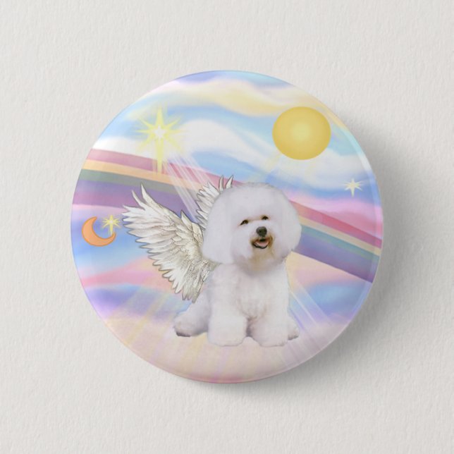 Bichon Frise Angel Button (Front)