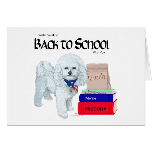 Bichon Frise Back to School Cards (Front Horizontal)