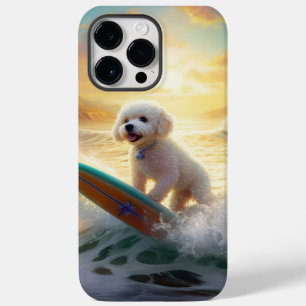 Bichon Frise Beach Surfing Painting Case-Mate iPhone 14 Pro Max Case