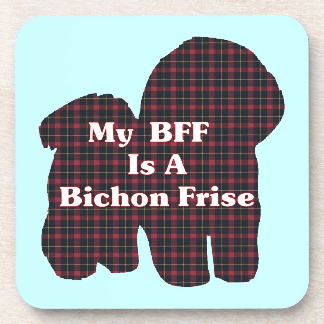 Bichon Frise BFF Beverage Coaster (Front)