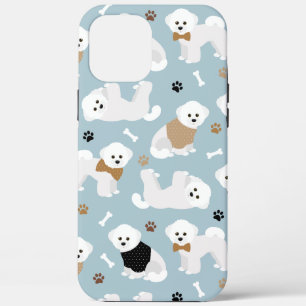 Bichon Frise Bones and Paws Blue iPhone 12 Pro Max Case