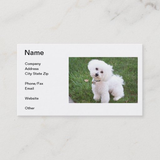 Customizable Bichon Frise Business Card