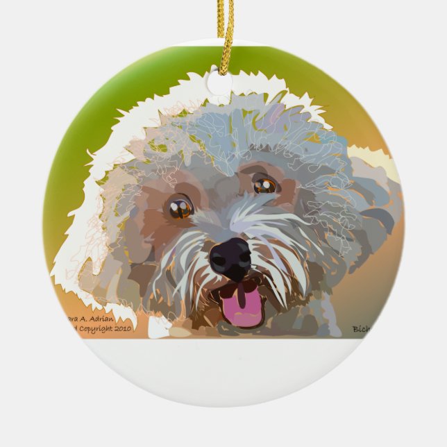 Bichon Frise Ceramic Ornament (Front)