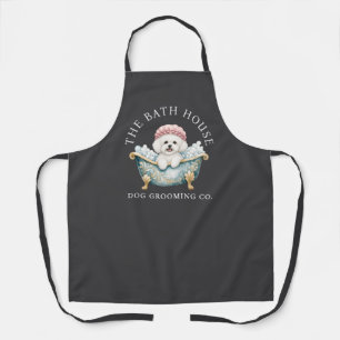 Bichon Frise Charcoal Dog Grooming Apron Deluxe