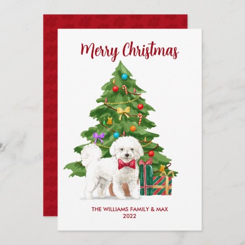 Bichon Frise Christmas Card