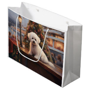 Bichon Frise Christmas Cruise: Pawsome Holiday Large Gift Bag