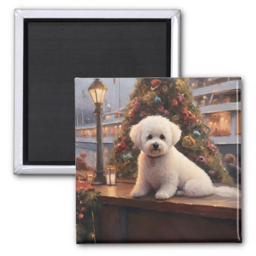 Bichon Frise Christmas Cruise Pawsome Holiday  Magnet