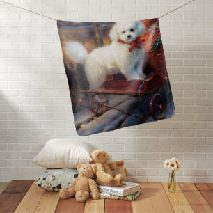 Bichon Frise Christmas Festive Season Baby Blanket