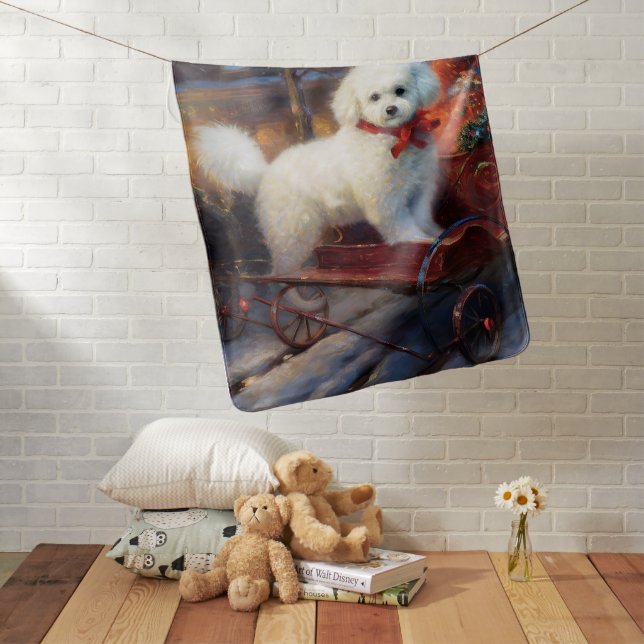 Bichon Frise Christmas Festive Season  Baby Blanket (In Situ)