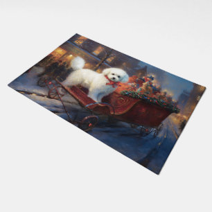Bichon Frise Christmas Festive Season Doormat