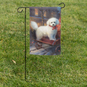 Bichon Frise Christmas Festive Season  Garden Flag