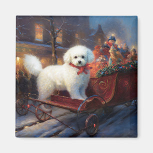 Bichon Frise Christmas Festive Season Magnet