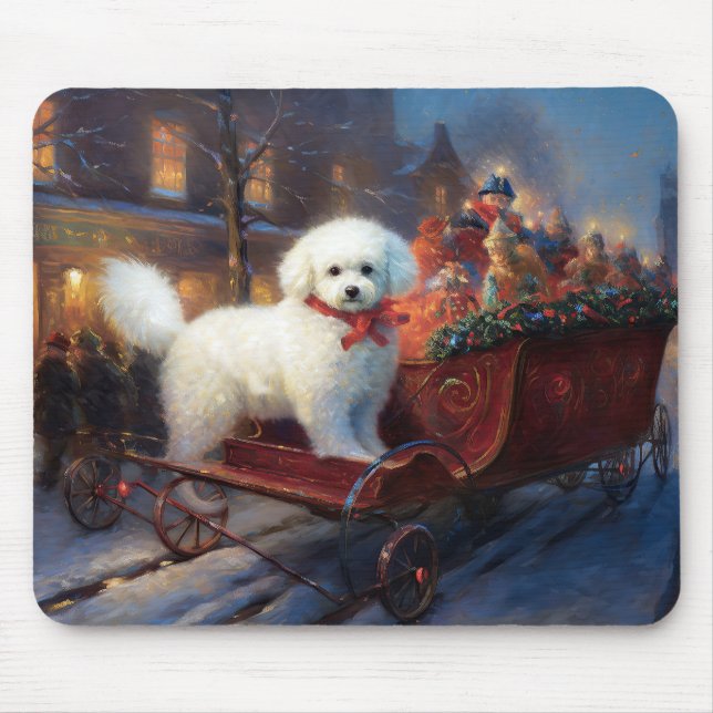 Bichon Frise Christmas Festive Season  Mouse Pad (Front)