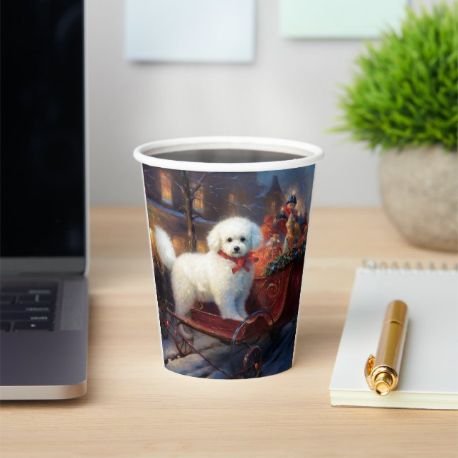 Bichon Frise Christmas Festive Season  Paper Cups (Insitu)
