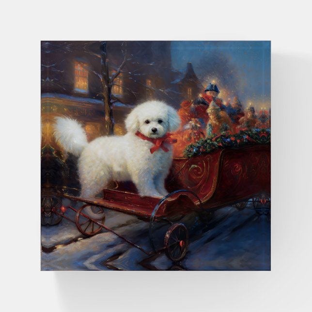 Bichon Frise Christmas Festive Season  Paperweight (Front)