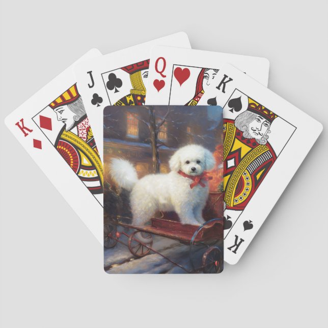 Bichon Frise Christmas Festive Season  Poker Cards (Back)