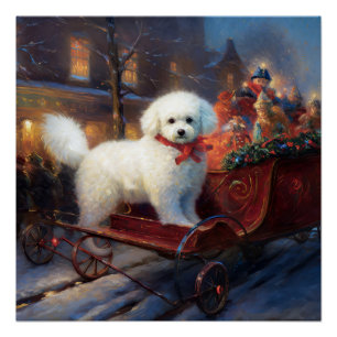 Bichon Frise Christmas Festive Season Poster