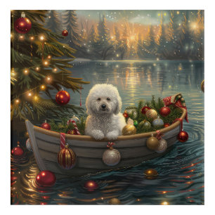 Bichon Frise Christmas Festive Voyage Acrylic Print