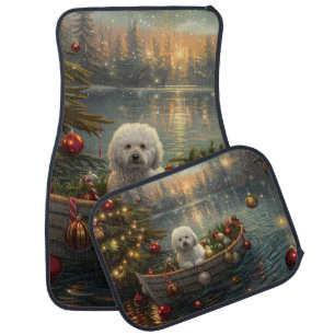 Bichon Frise Christmas Festive Voyage Car Floor Mat