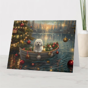 Bichon Frise Christmas Festive Voyage Card