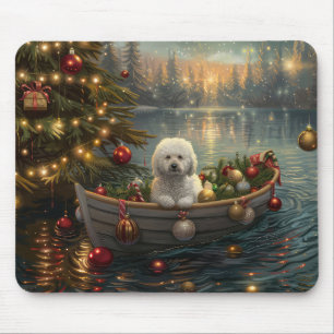 Bichon Frise Christmas Festive Voyage Mouse Pad