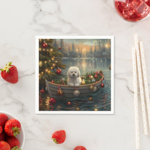 Bichon Frise Christmas Festive Voyage Napkins