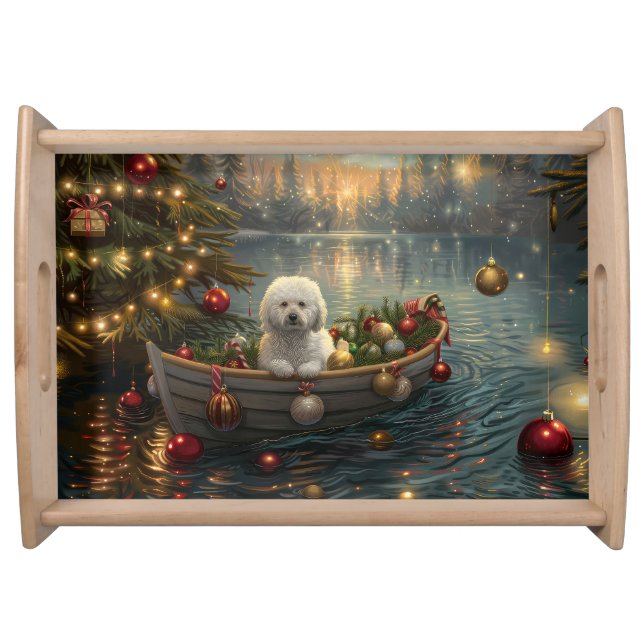 Bichon Frise Christmas Festive Voyage Serving Tray (Front)