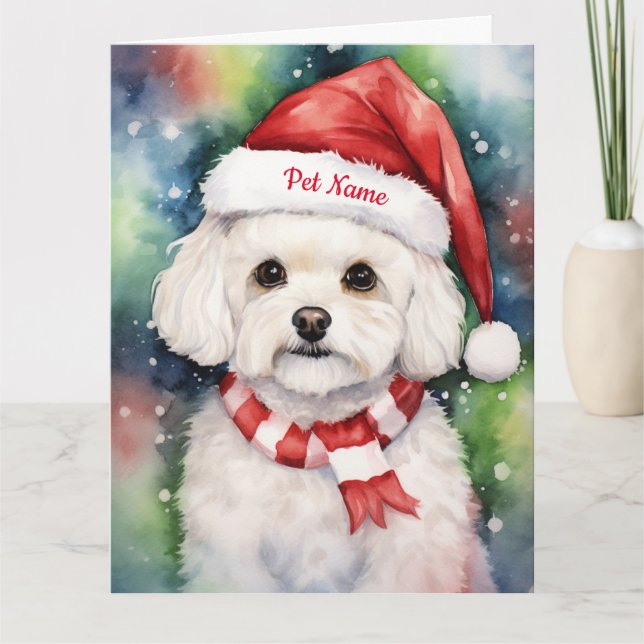 Bichon Frise Christmas Personalized  Card (Front)