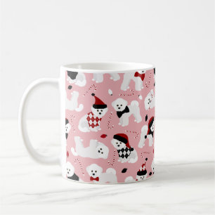 Bichon Frise Christmas Pink Coffee Mug
