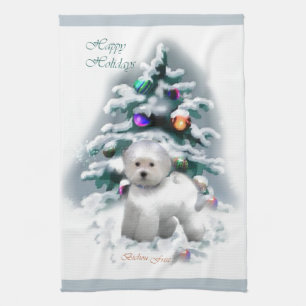 Bichon Frise Christmas Towel