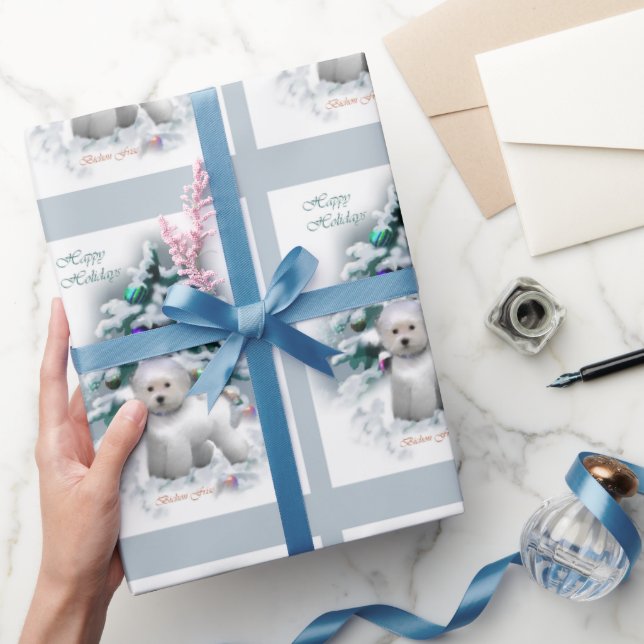 Bichon Frise Christmas Wrapping Paper (Gifting)