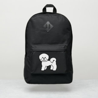Bichon Frise Cute Cartoon Dog Drawing Port Authority® Backpack