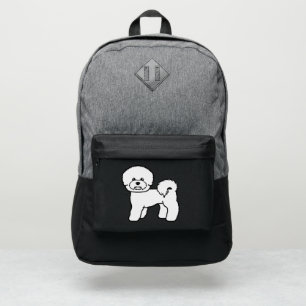Bichon Frise Cute Cartoon Dog Drawing Port Authority® Backpack