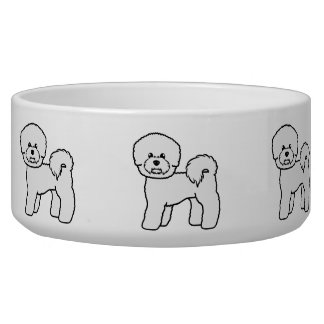 Bichon Frise Cute Cartoon Dog Illustration Bowl