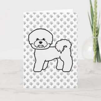 Bichon Frise Cute Cartoon Dog Illustration Card