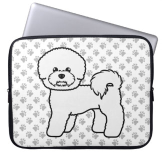Bichon Frise Cute Cartoon Dog Illustration Laptop Sleeve