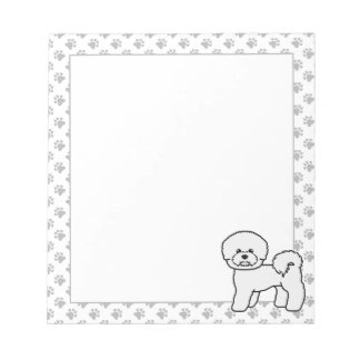 Bichon Frise Cute Cartoon Dog Illustration Notepad