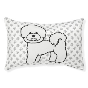 Bichon Frise Cute Cartoon Dog Illustration Pet Bed