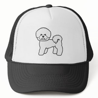 Bichon Frise Cute Cartoon Dog Illustration Trucker Hat