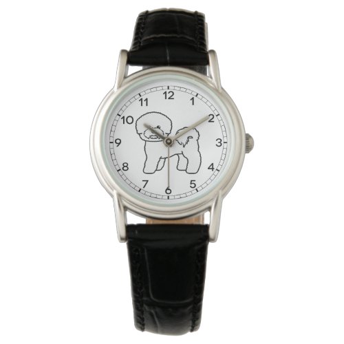 Bichon Frise Cute Cartoon Dog Illustration Watch