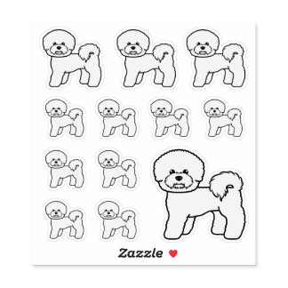 Bichon Frise Cute Cartoon Dog Illustrations Sticker