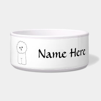 Bichon Frise, Cute Dog. Bowl